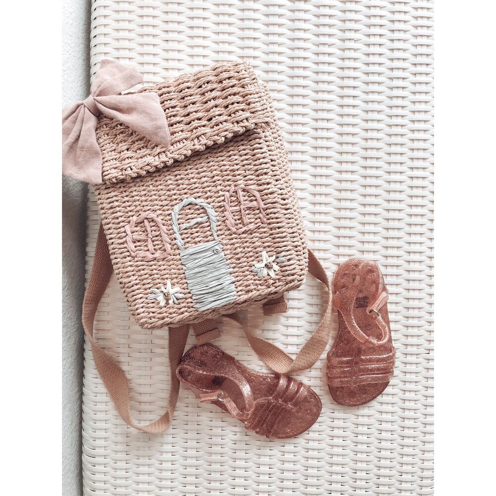 EUC Baby Gap Rose Gold Shimmery Cage Jelly Sandals